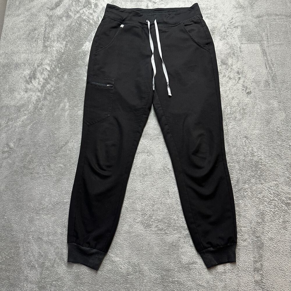 FIGS Black Zamora Jogger Scrub Pants Womens Small Drawstring Cargo Medical